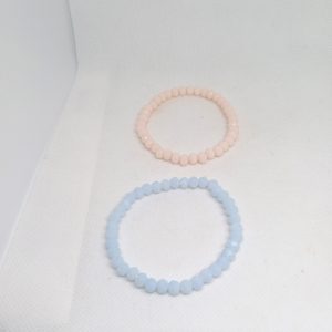 Soft Serenity Duo Pastel Blue & Pink Beaded Bracelets