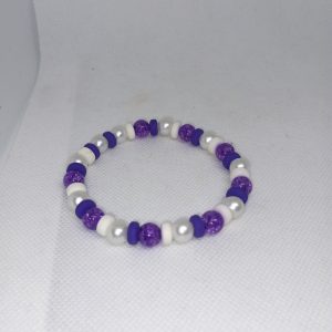 Radiant Purple & Pearl Bead Bracelet