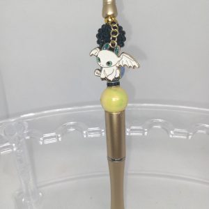 Golden Bubble Gum Bead Pen Light Fury Dragon Charm