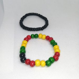 Island Spirit & Midnight Wood Beaded Bracelet Set