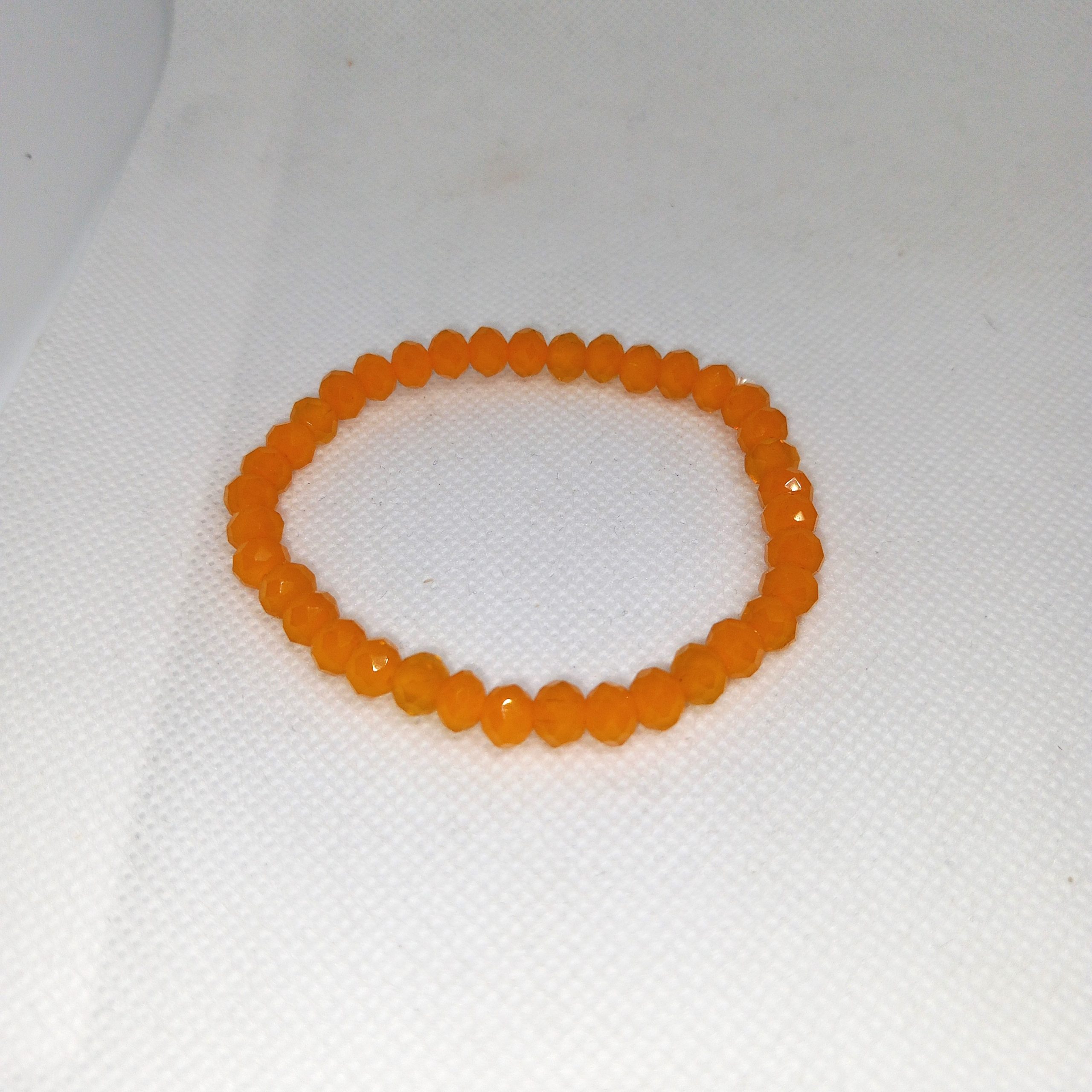 Sunset Sparkle Duo Orange Faux Crystal Bead Bracelets - Image 3