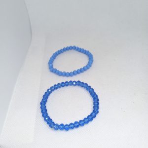 Ocean Breeze Duo Blue Faux Crystal Bead Bracelet Set