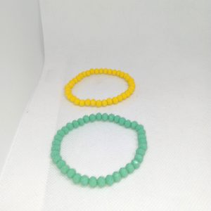Sunshine & Sage Beaded Bracelet Duo