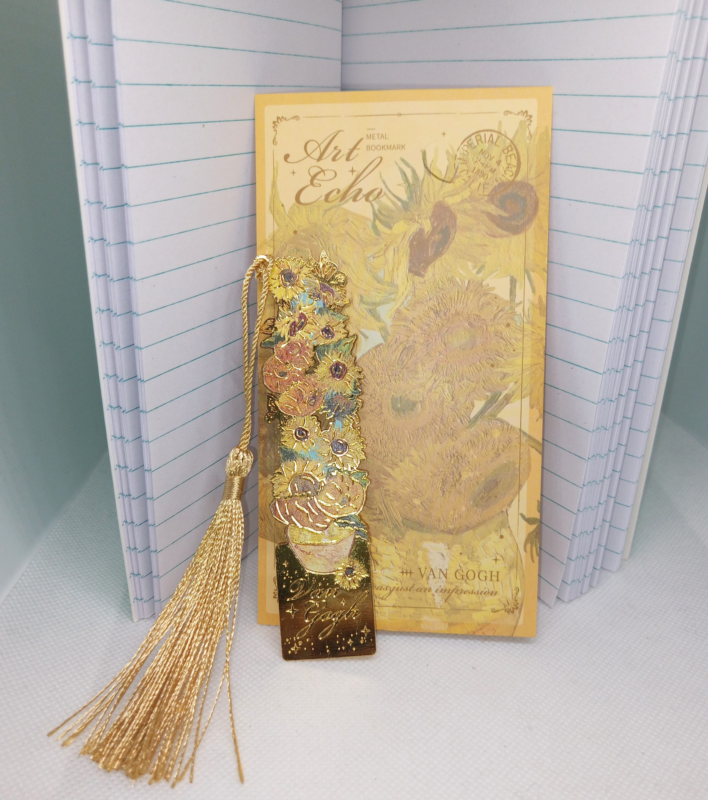 Art Echo Metal Bookmark Collection Van Gogh & Monet Inspired Bookmarks with Tassel - Image 5