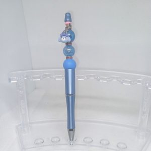 Handmade Blue Bubble Gum Bead Pen with Cute Character Charm