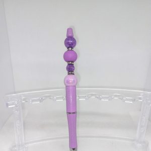 Purple Bubble Gum Bead Pen Glitter Finish Writing Pen