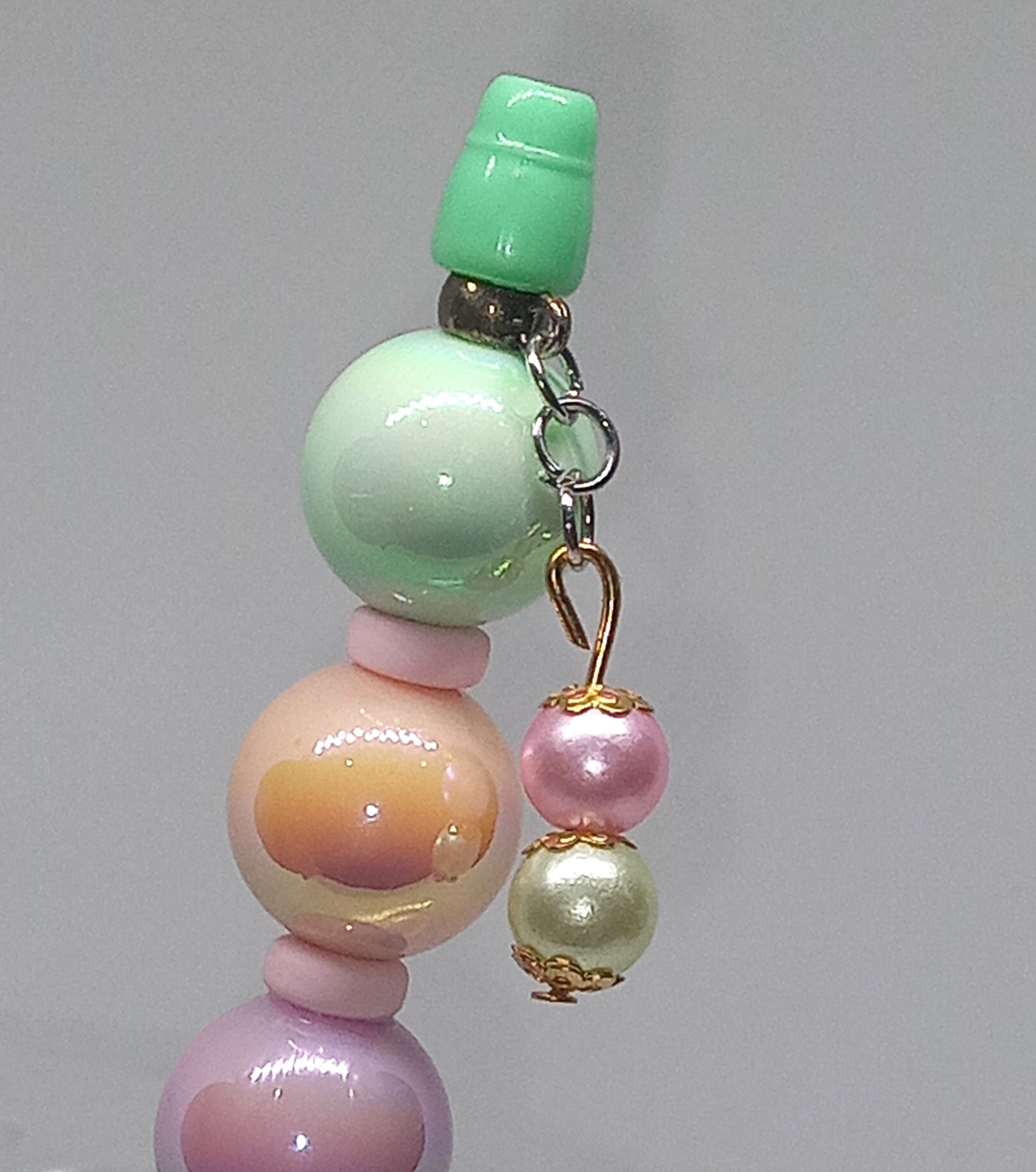 Handmade Pastel Bubble Gum Bead Pen with Charm - Image 2