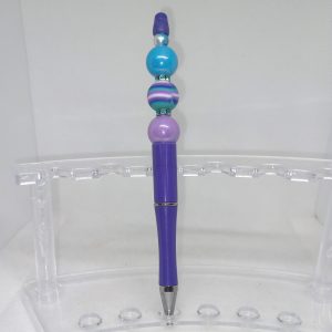 Purple and Blue Bubble Gum Bead Pen Colorful Charm