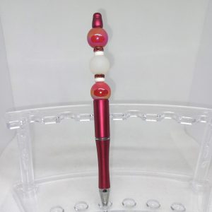 Red and White Bubble Gum Bead Pen Stylish Charm Writing Pen