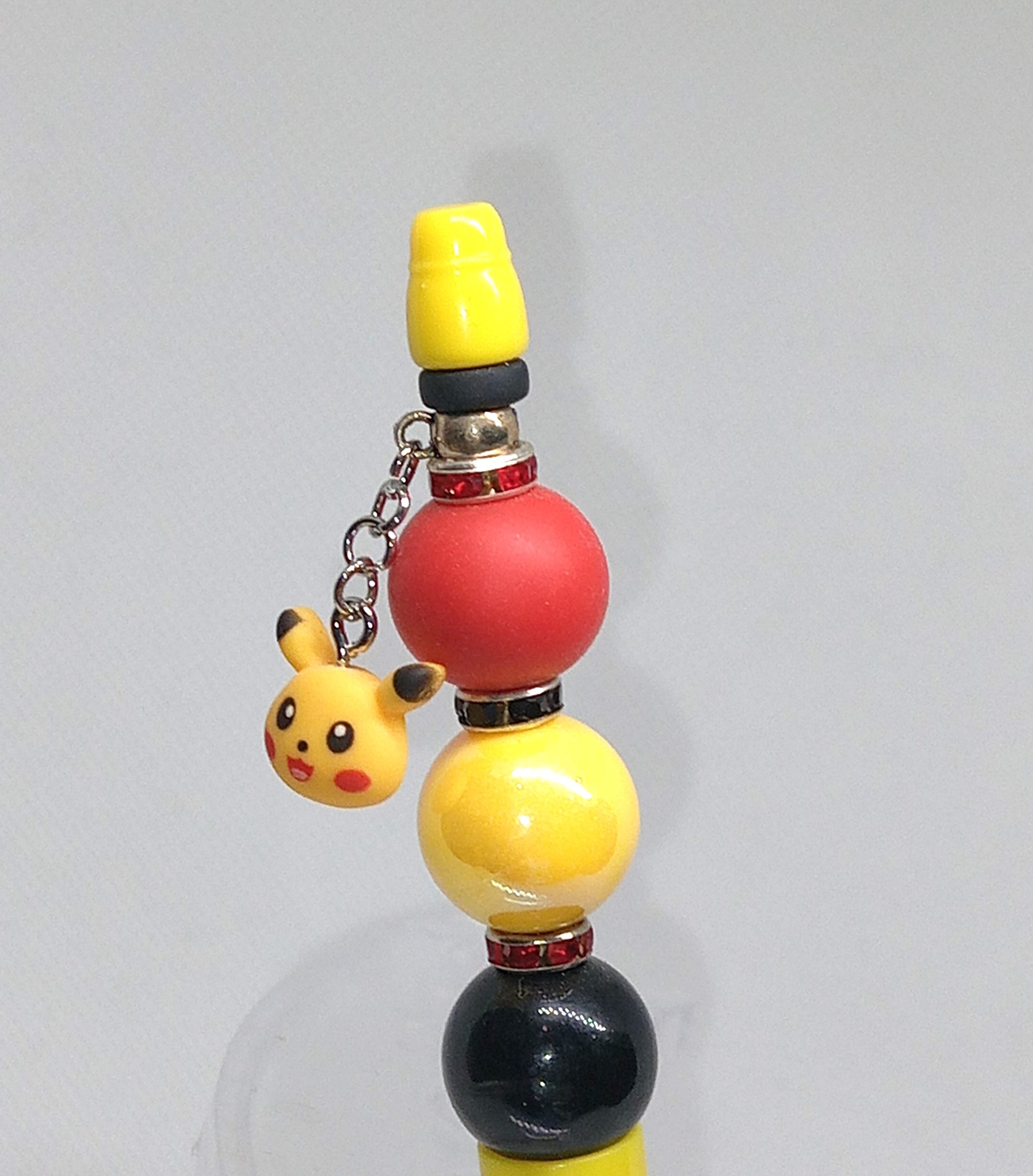 Yellow Bubble Gum Bead Pen with Cute Character Charm - Image 2