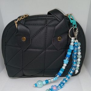 Blue Beaded Bag Charm Purse, Backpack & Pants Dangle Accessory