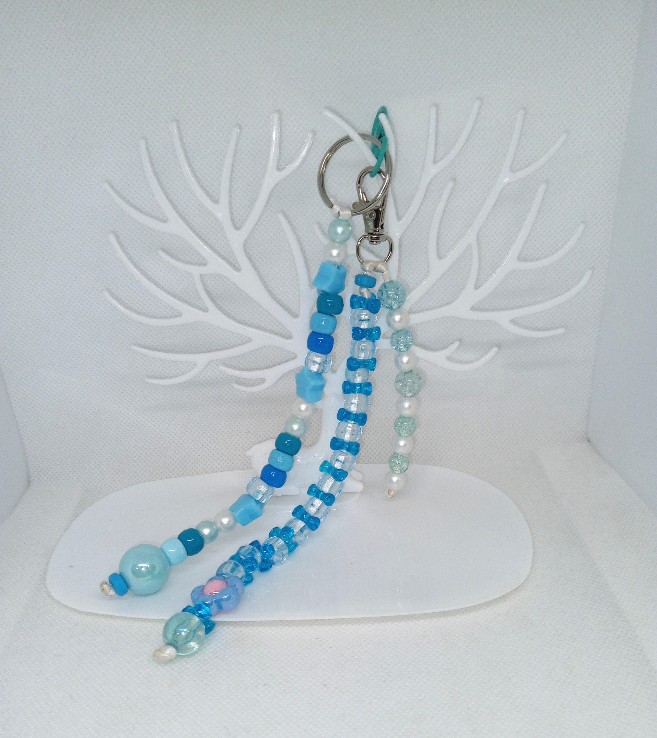 Blue Beaded Bag Charm Purse, Backpack & Pants Dangle Accessory - Image 3