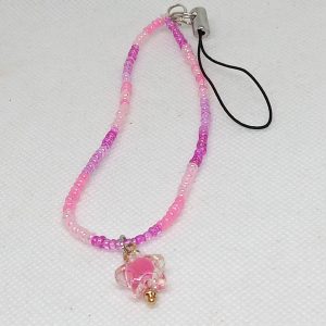 Pink Beaded Dangle with Clear Star Charm For Cell Phones & Tablets