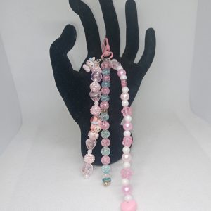 My Melody Pink Beaded Bag Cute Double Charm Dangle