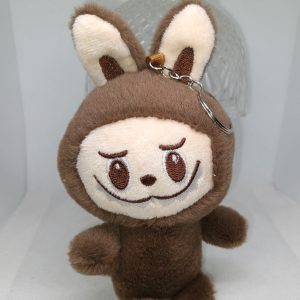 Brown Labubu Plush Keychain Cute Cartoon Character