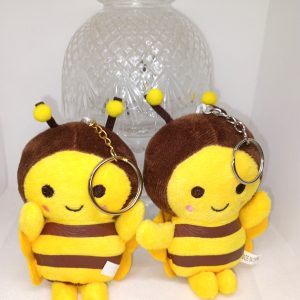 Bumble Bee Plush Keychain Cute Bee With Gold Or Silver Chain