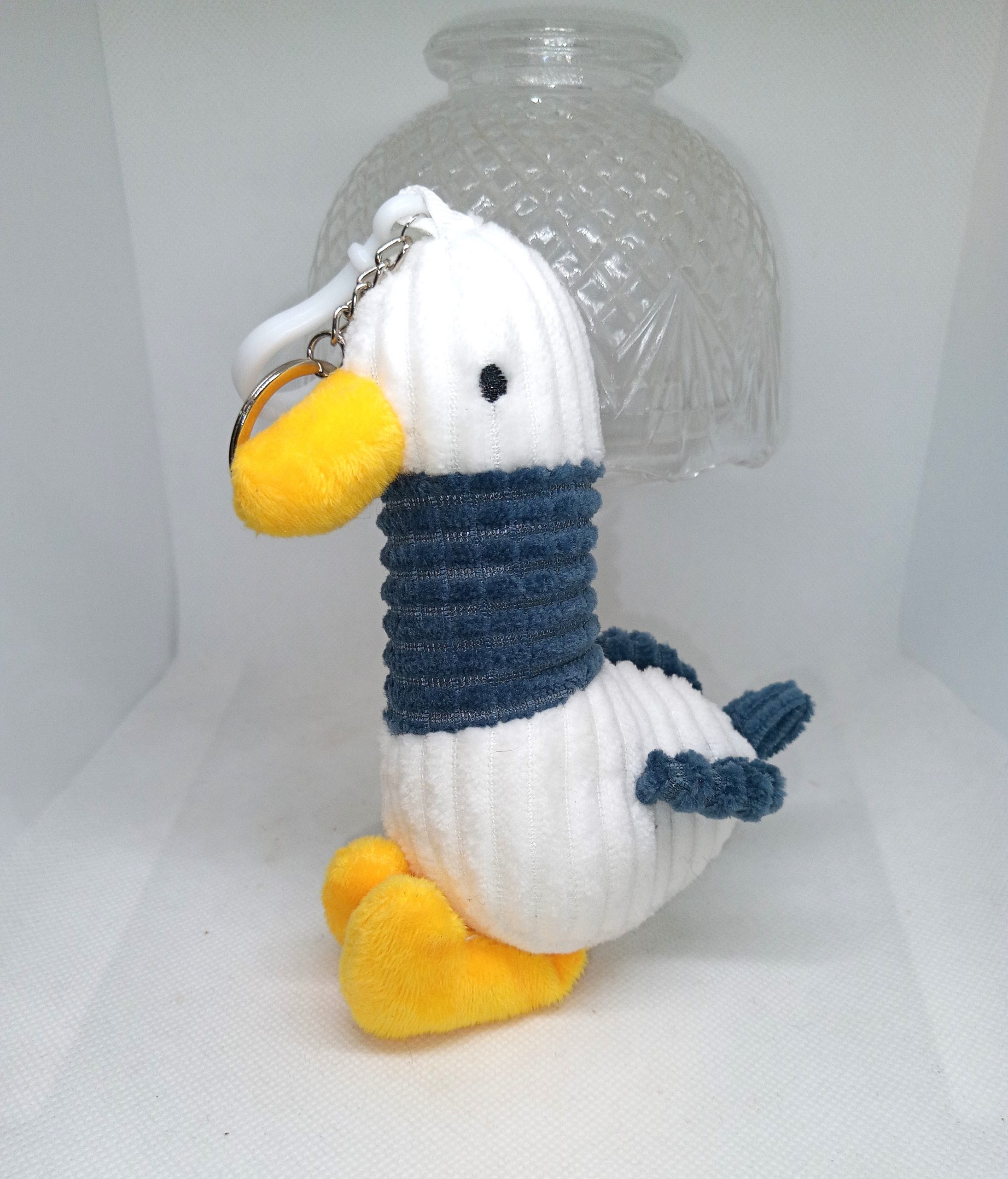 Goose Plush Keyring Soft Duck Keychain with Yellow Beak & Feet - Image 2