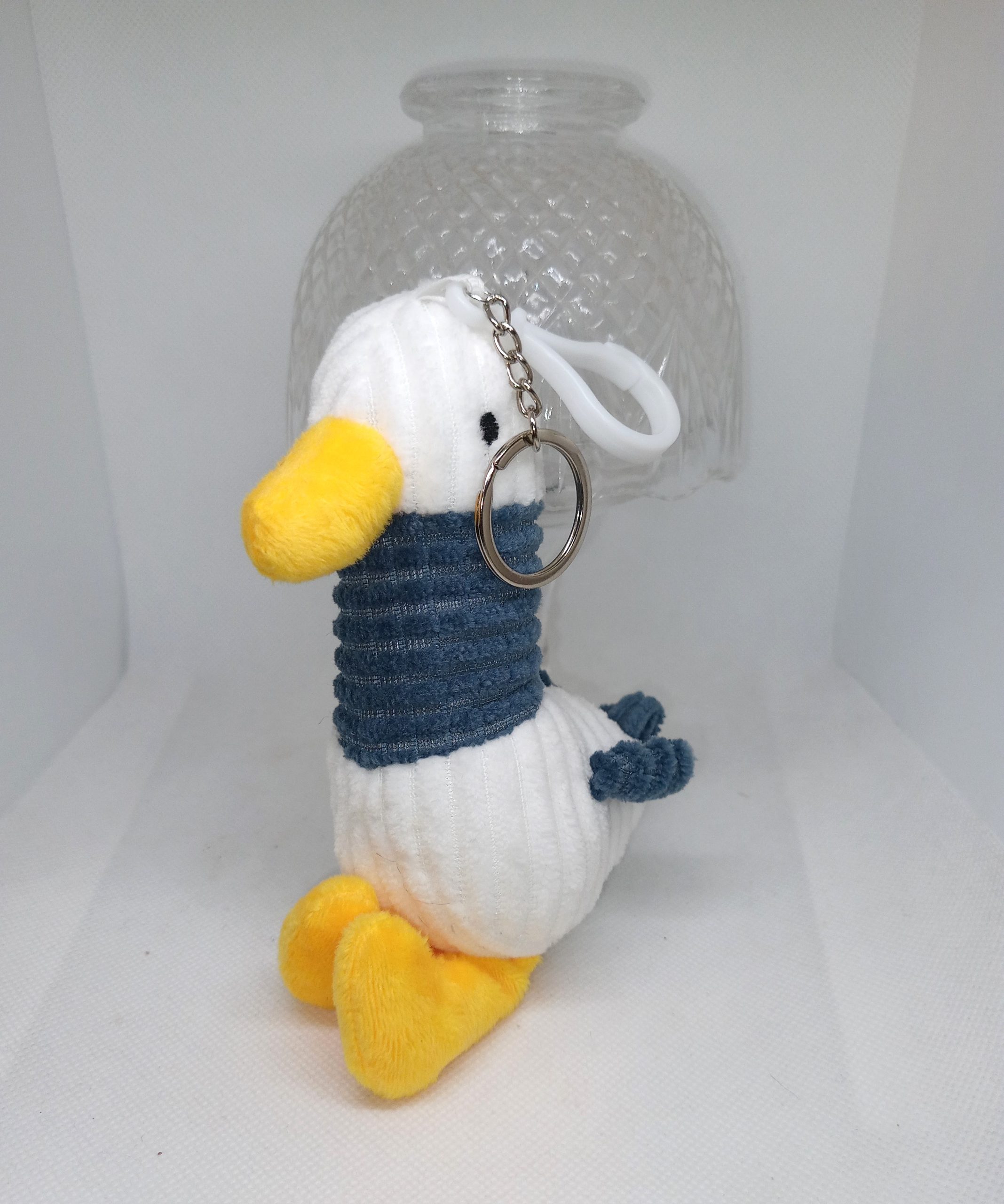 Goose Plush Keyring Soft Duck Keychain with Yellow Beak & Feet