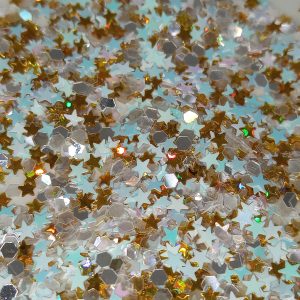 Kawaii Star Confetti Glitter Gold, White & Holographic Mix