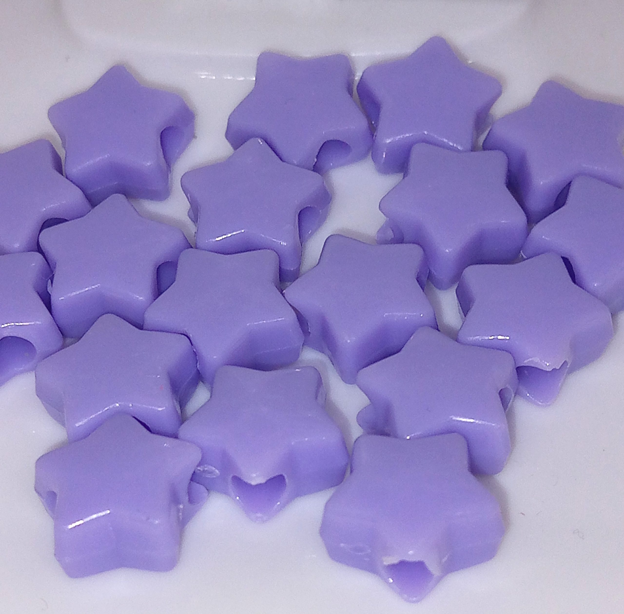 Pastel Purple Kawaii Star Beads Cute Chunky Star Beads for DIY